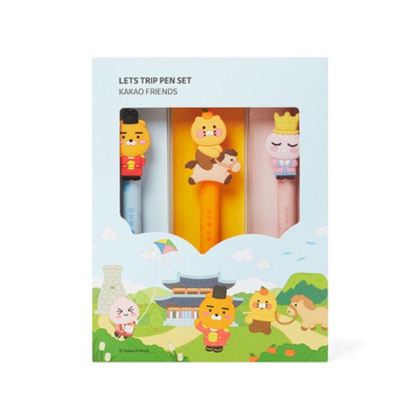 Kakao Friends Let&#39;s Trip Pen Set - Ryan &amp; Choonsik &amp; Apeach - Image 4