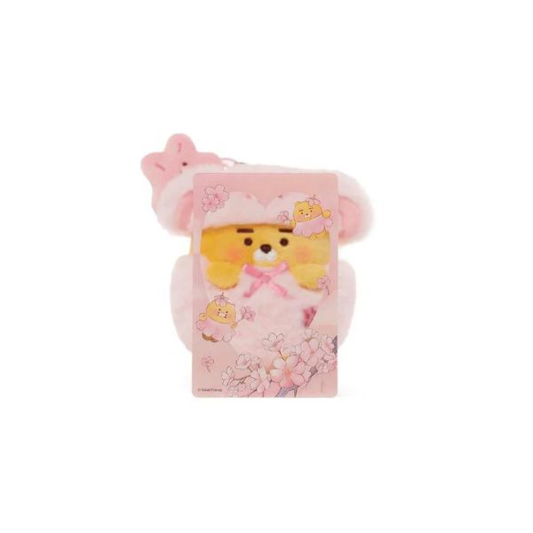 Kakao Friends Pink Blossom Plush Keyring and Photocard Set Ryan - Image 3