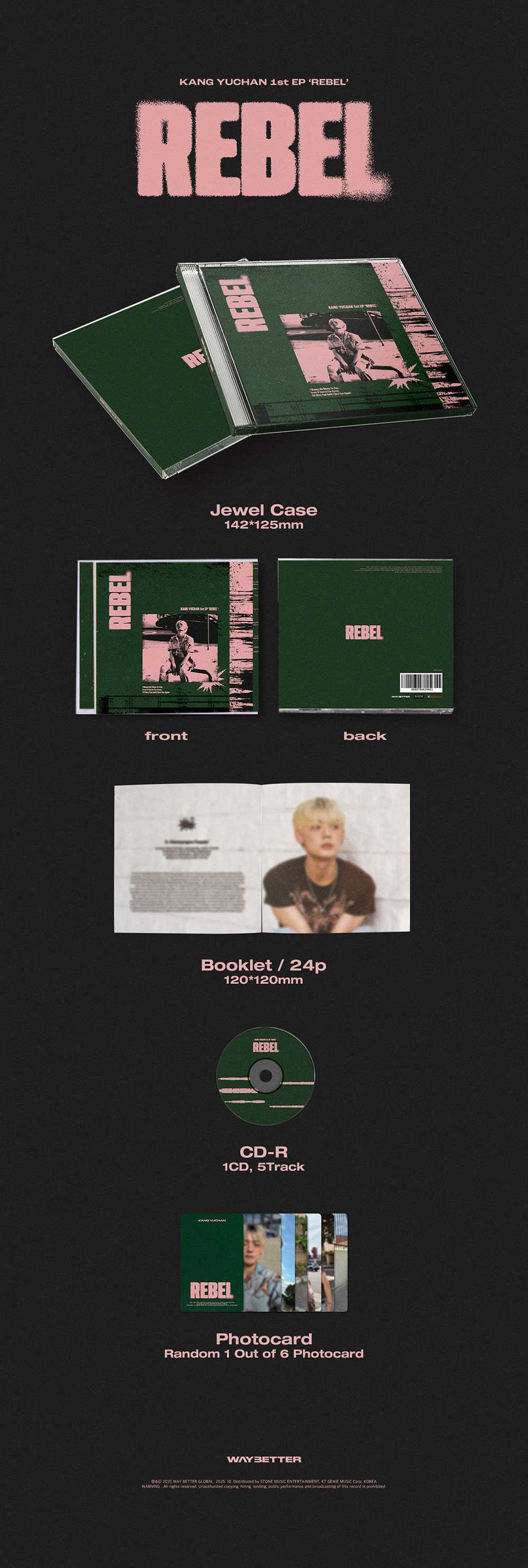 KANG YUCHAN - REBEL [1st EP Album]