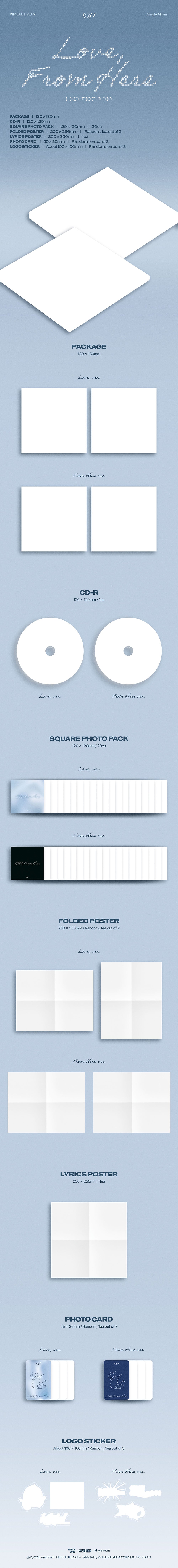 [PRE-ORDER] Kim Jae Hwan - Love, From Here [3rd Single Album] gallery image 1