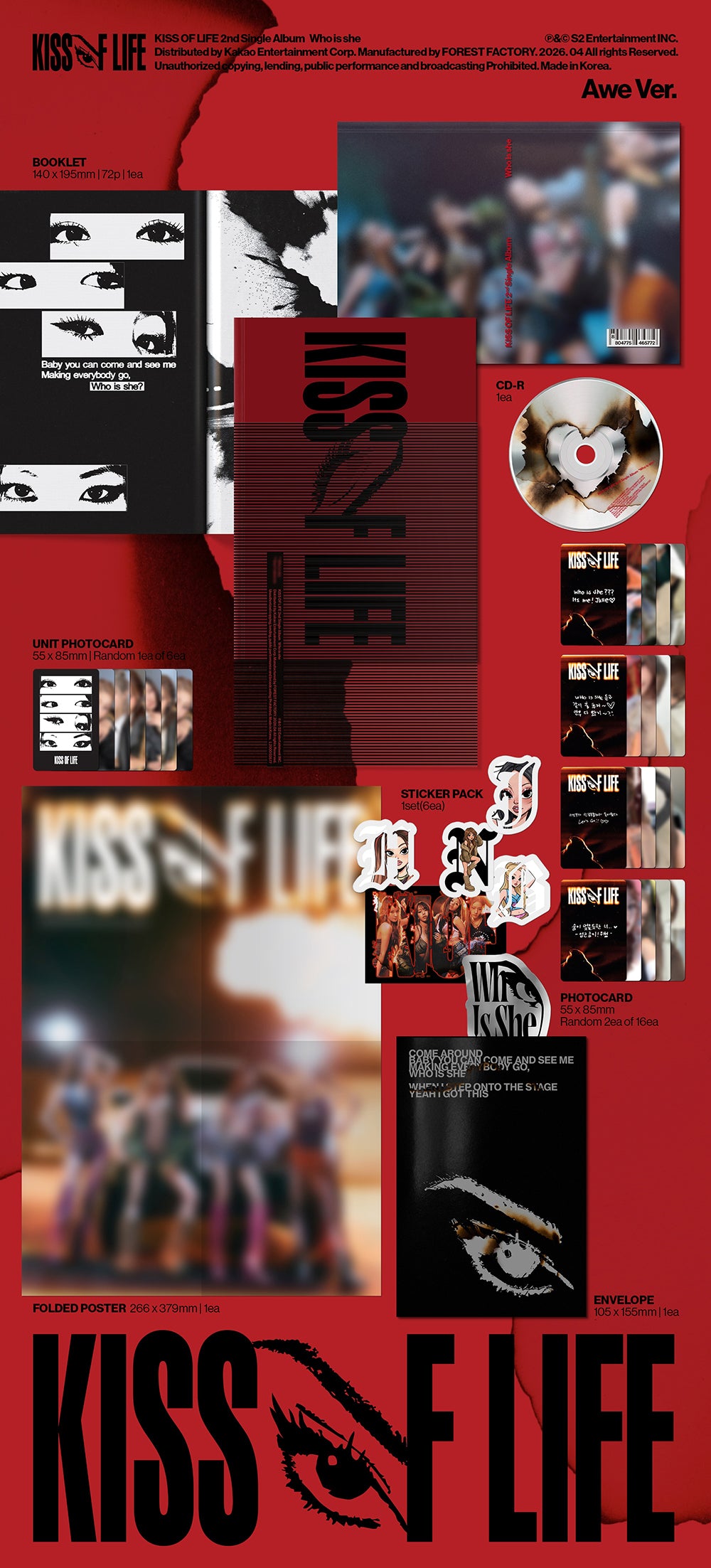KISS OF LIFE - Who is she [2nd Single Album - Awe Ver.]
