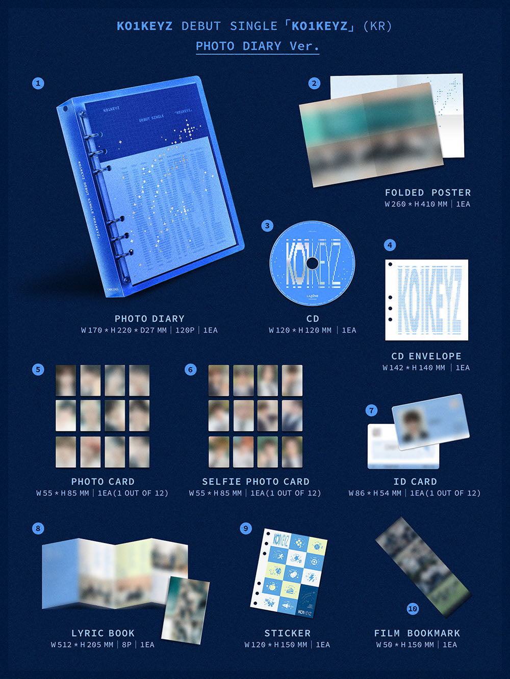 [PRE-ORDER] KO1KEYZ - KO1KEYZ [1st Single Album - Photo Diary Ver.] gallery image 1