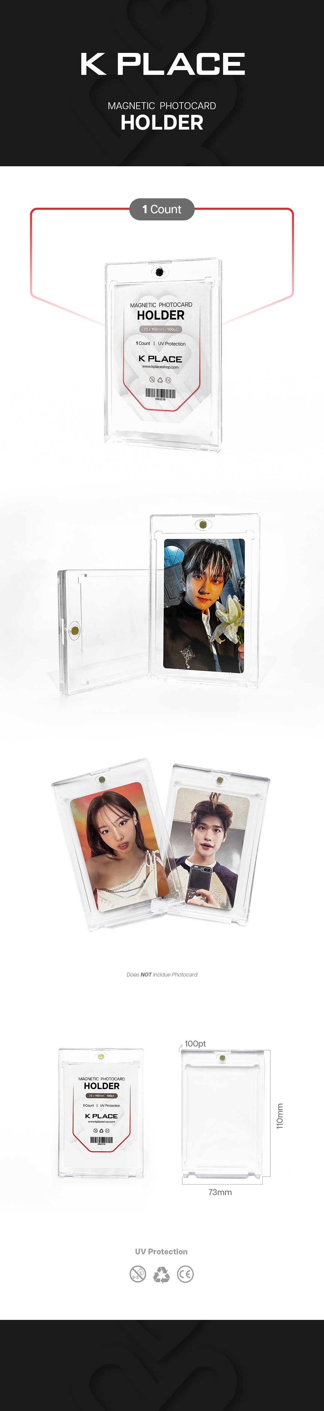 Magnetic Photocard Holder, 73 x 110mm, 100pt