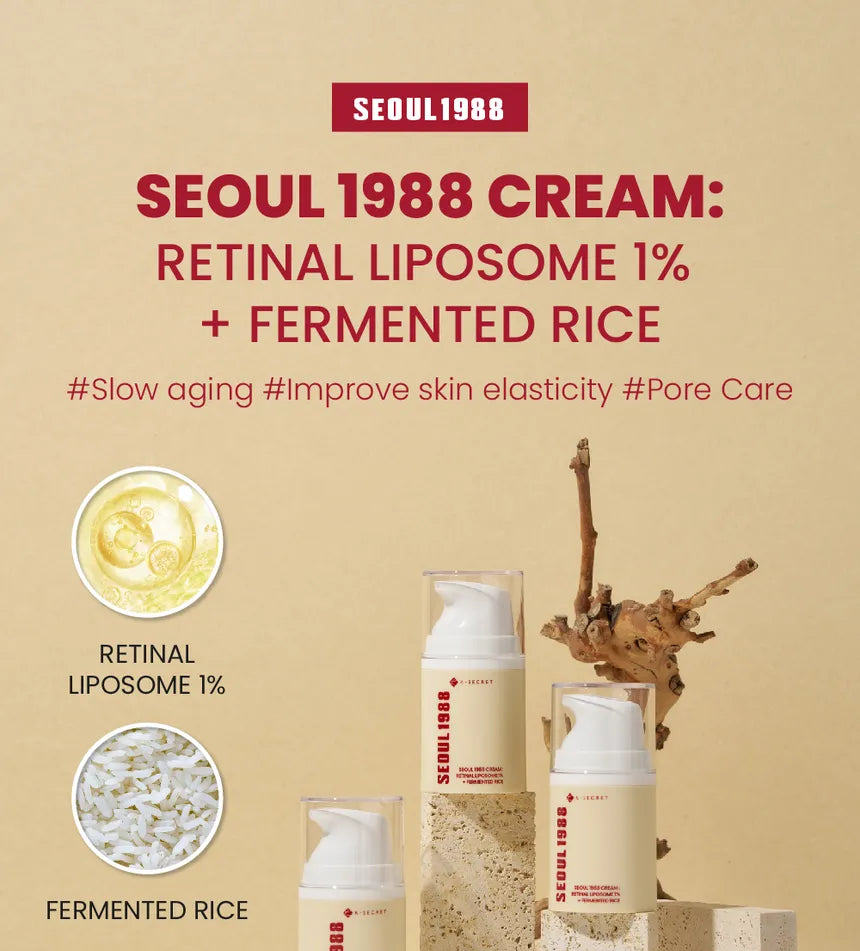 KSECRET - SEOUL 1988 Cream : Retinal Lipsome 1% + Fermented Rice gallery image 2