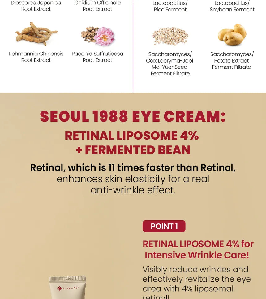 KSECRET - GLOBAL Eye Cream : Retinal Lipsome 4% + Fermented Bean gallery image 8