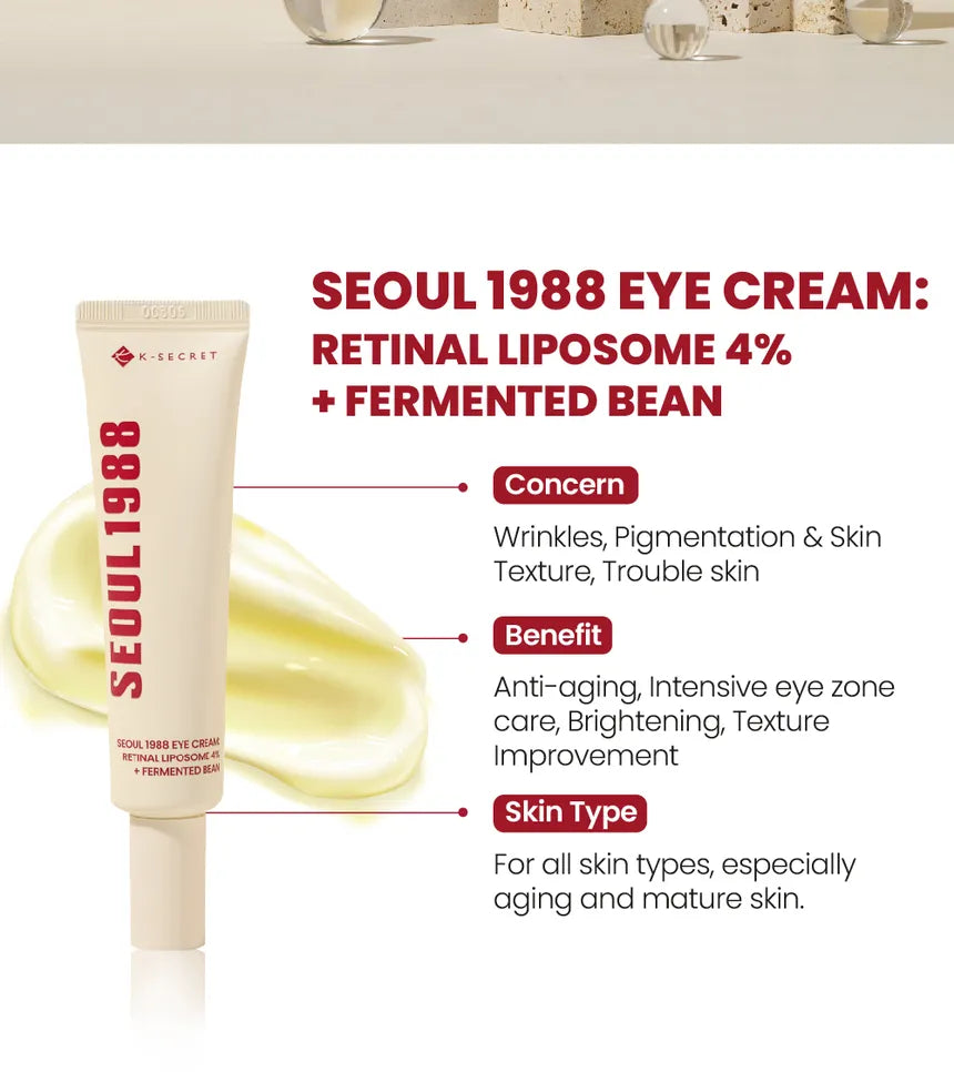 KSECRET - GLOBAL Eye Cream : Retinal Lipsome 4% + Fermented Bean gallery image 3