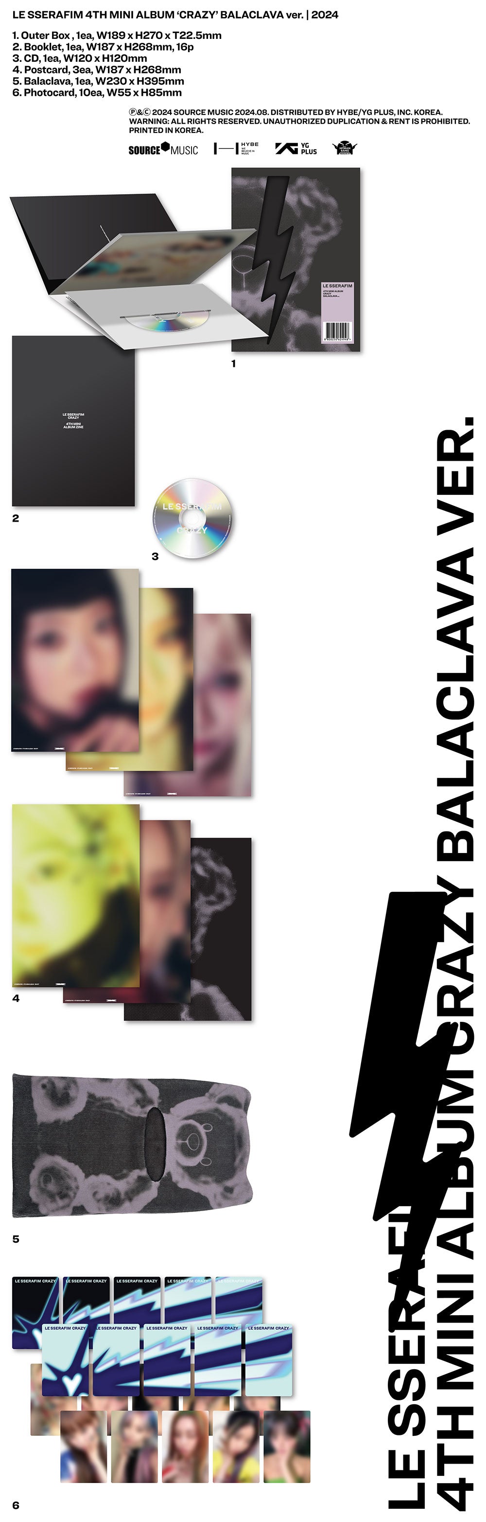 LE SSERAFIM - CRAZY [4th Mini Album - BALACLAVA Ver.]