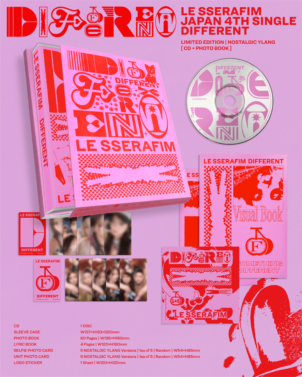 LE SSERAFIM - DIFFERENT [4th JP Single Album - Limited Edition B