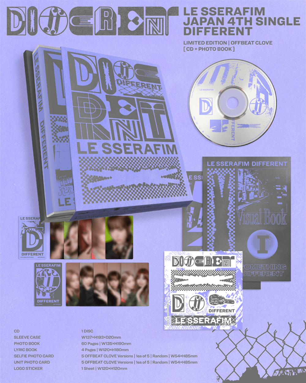 LE SSERAFIM - DIFFERENT [4th JP Single Album - Limited Edition A LE SSERAFIM - DIFFERENT [4th JP Single Album - Limited Edition A