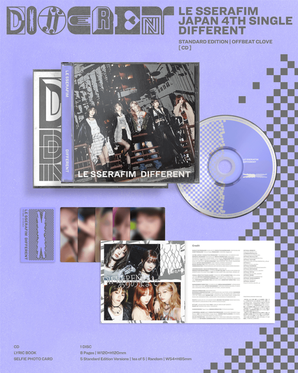 LE SSERAFIM 4th CD DIFFERENT 全9形態 シリアル付 LE SSERAFIM - DIFFERENT [4th JP Single Album - Regular