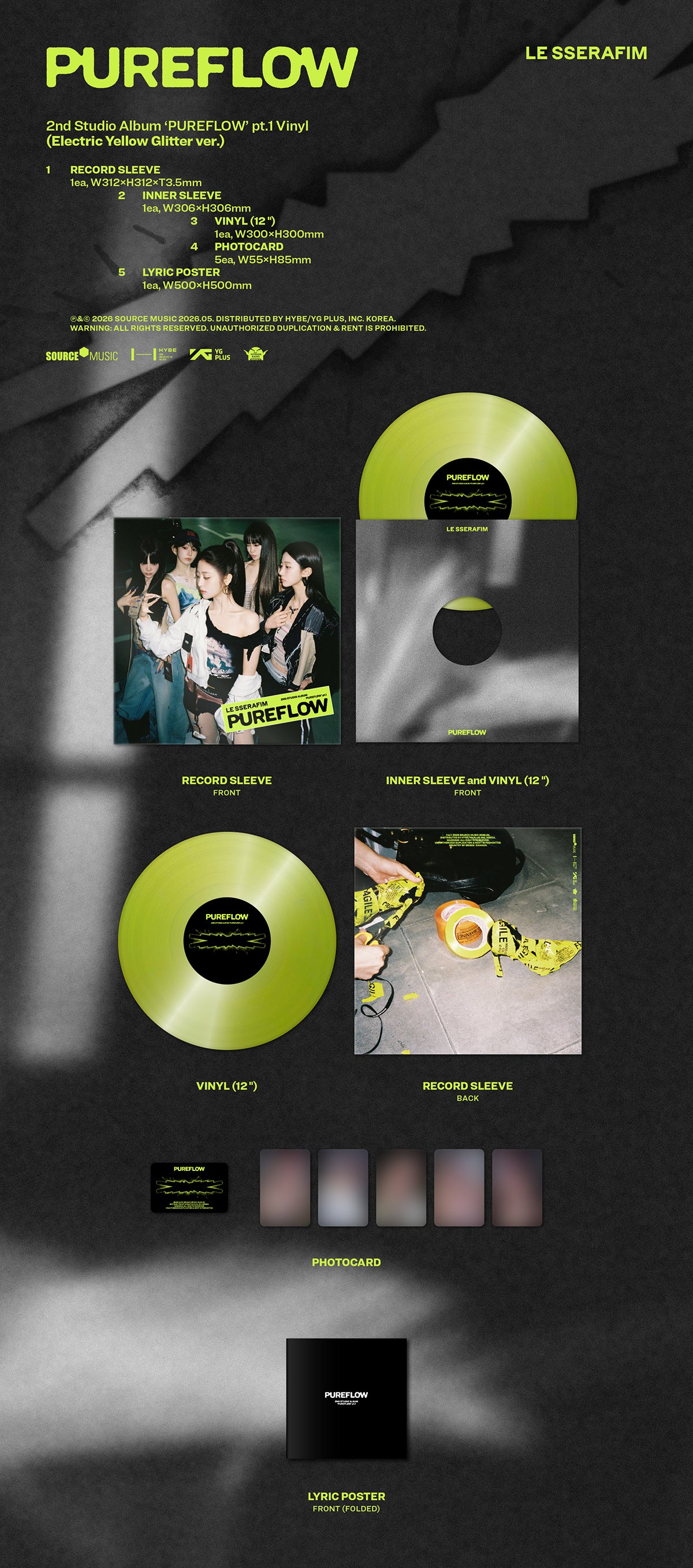 LE SSERAFIM PUREFLOW TR LD コンプリート LE SSERAFIM - PUREFLOW pt.1 [2nd Album - Vinyl Ver.] - K PLACE