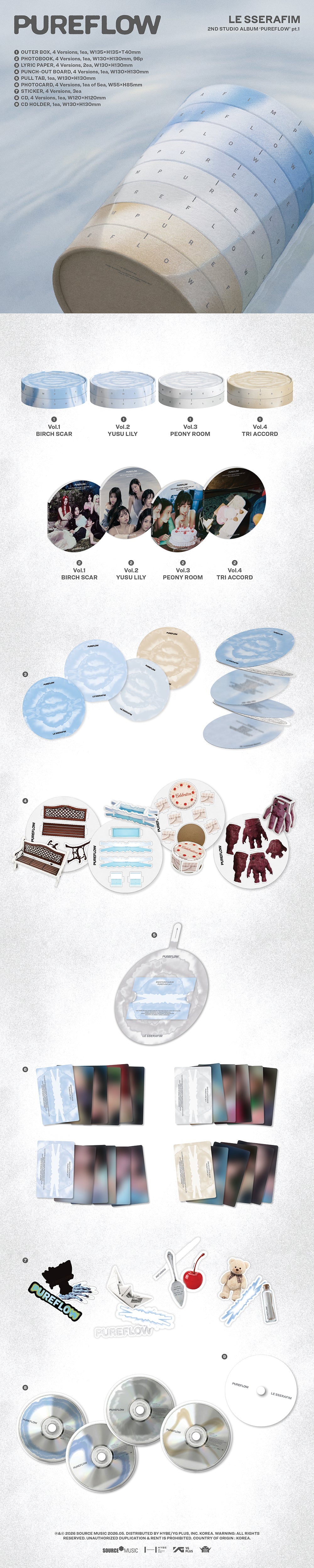 LE SSERAFIM - PUREFLOW pt.1 [2nd Album - hello82 Exclusive Ver.] gallery image 1