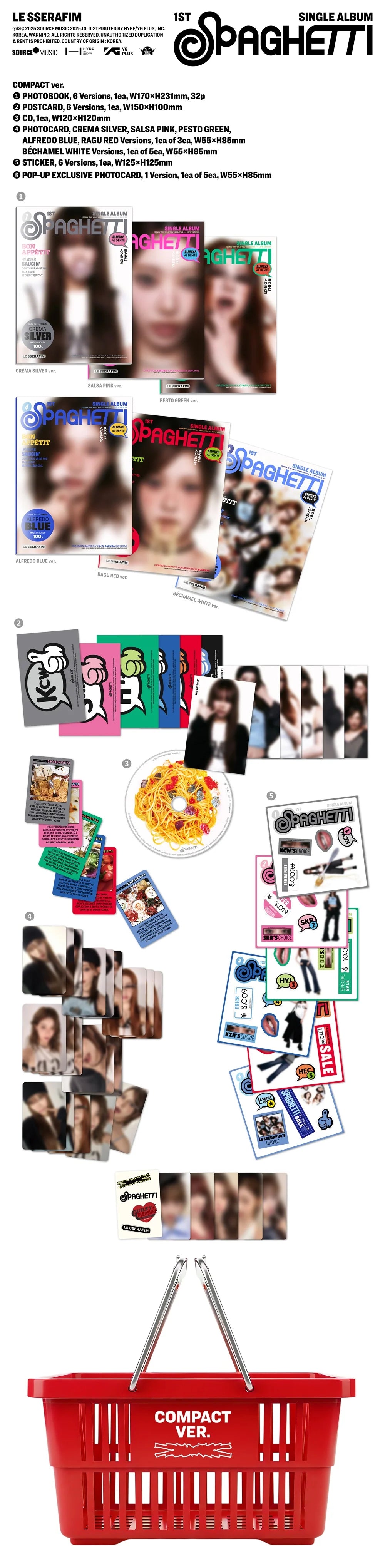 LE SSERAFIM - SPAGHETTI [1st Single Album - COMPACT POP-UP Ver.]