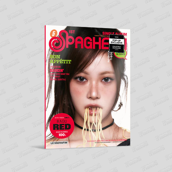 LE SSERAFIM SPAGHETTI 1st Single Album COMPACT POP-UP Ver - RAGU RED Ver -  Main Image