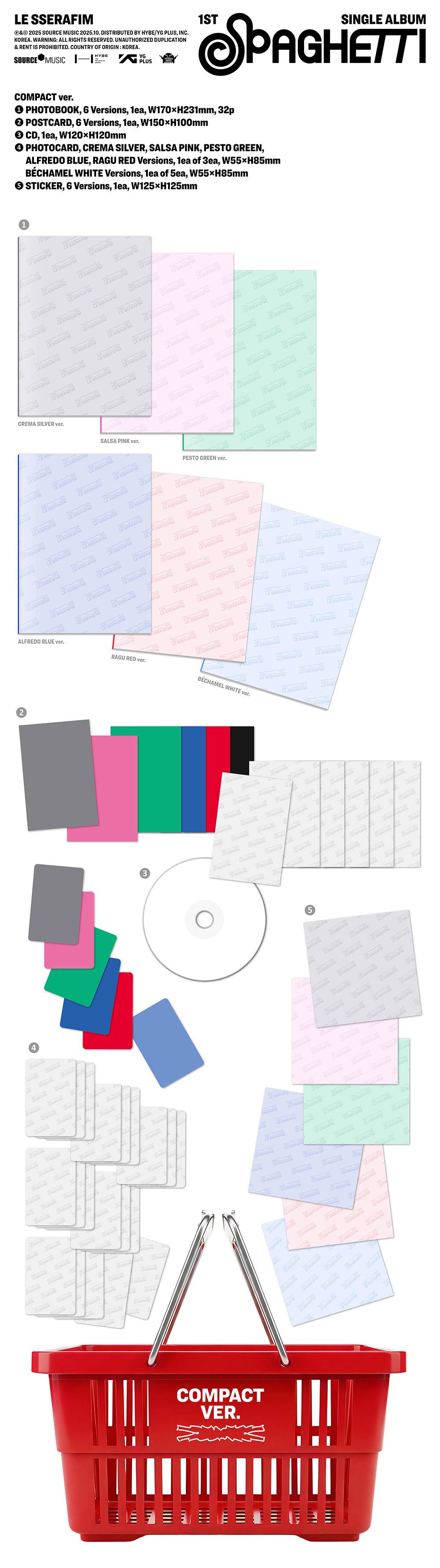 [PRE-ORDER] LE SSERAFIM - SPAGHETTI [1st Single Album - COMPACT Ver.]