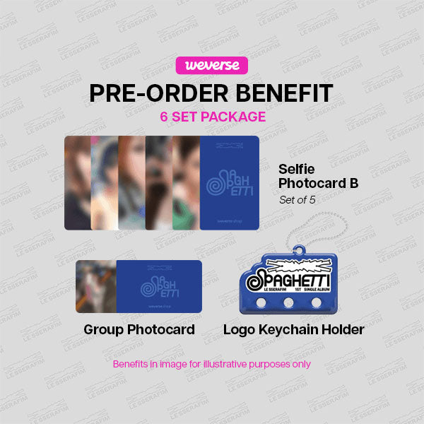LE SSERAFIM SPAGHETTI 1st Single Album COMPACT Ver - Weverse POBs Set