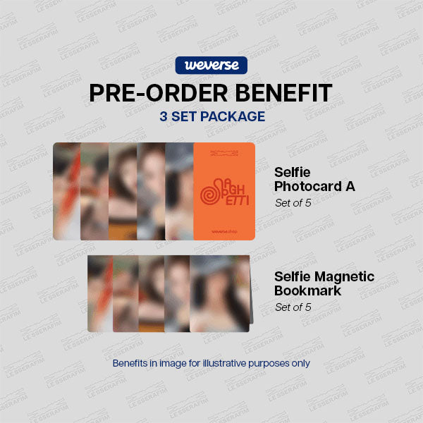 LE SSERAFIM SPAGHETTI 1st Single Album - Weverse POBs Set