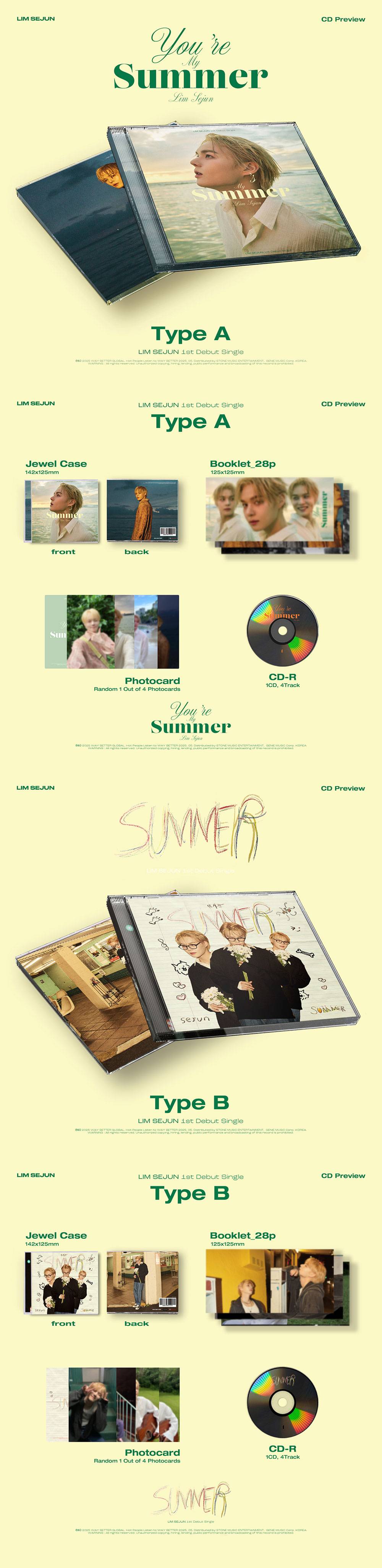 [PRE-ORDER] LIM SEJUN - You're My Summer [1st Single Album]