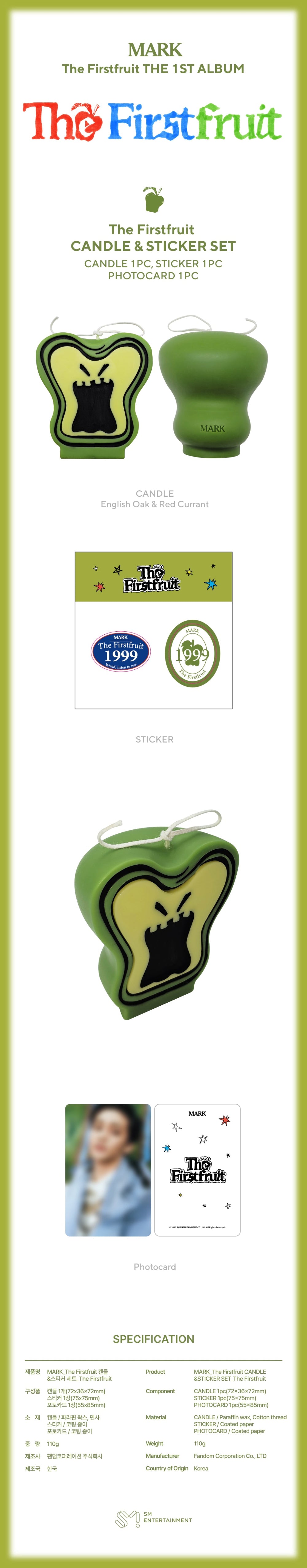 MARK - Candle & Sticker Set [The Firstfruit Official MD]