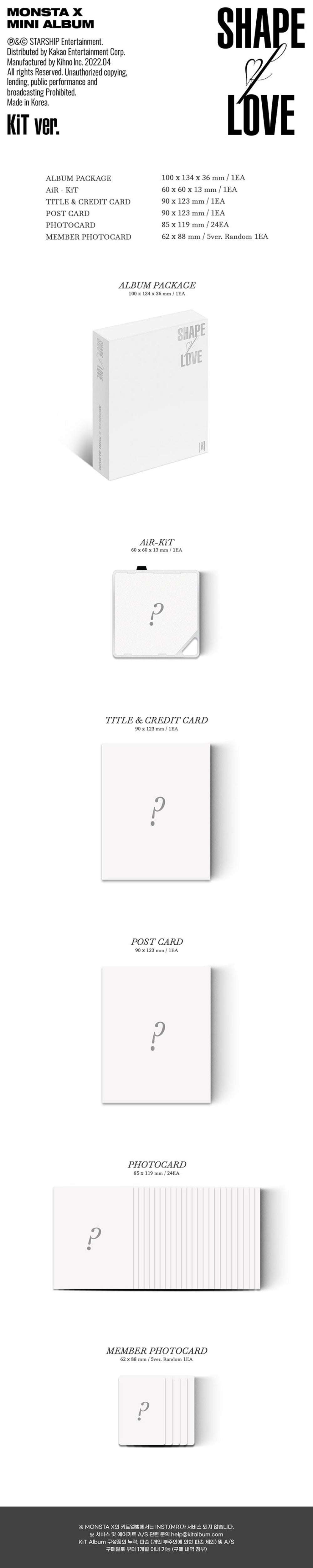 MONSTA X - SHAPE OF LOVE [11th Mini Album - KiT Ver.]