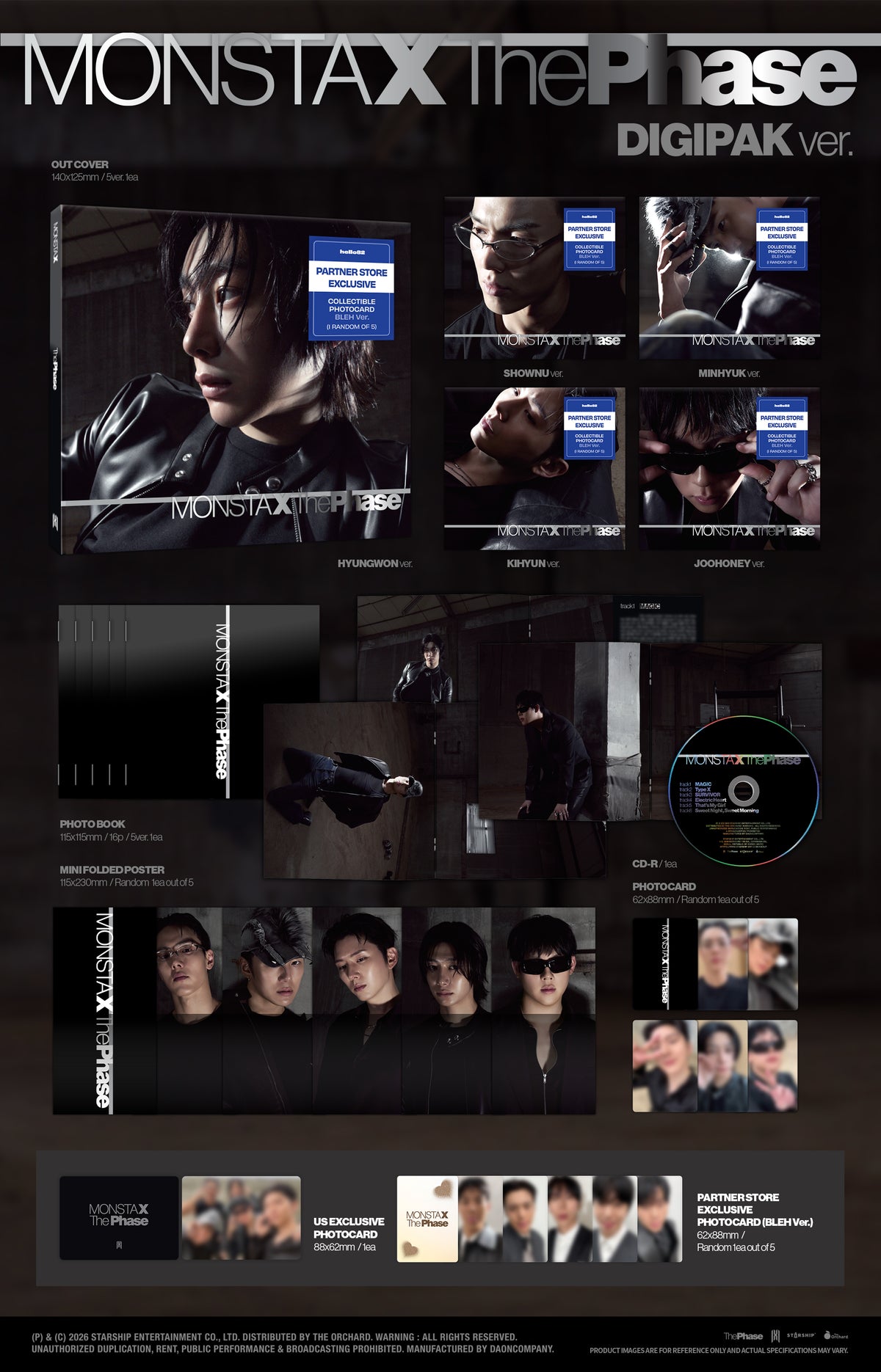 MONSTA X - The Phase [EP Album - PARTNER STORE Digipack Exclusive Ver.] gallery image 1