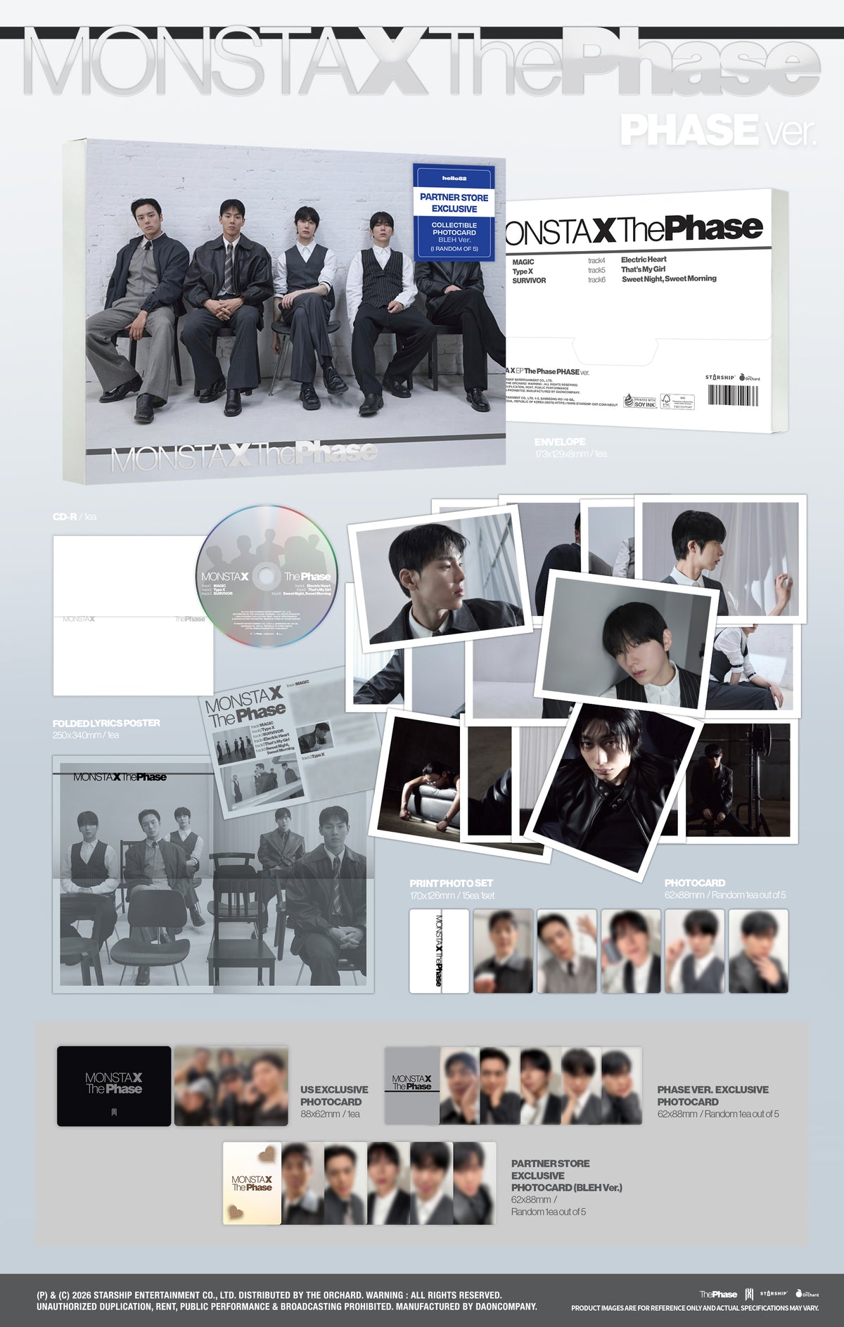 MONSTA X - The Phase [EP Album - PARTNER STORE PHASE Exclusive Ver.] gallery image 1