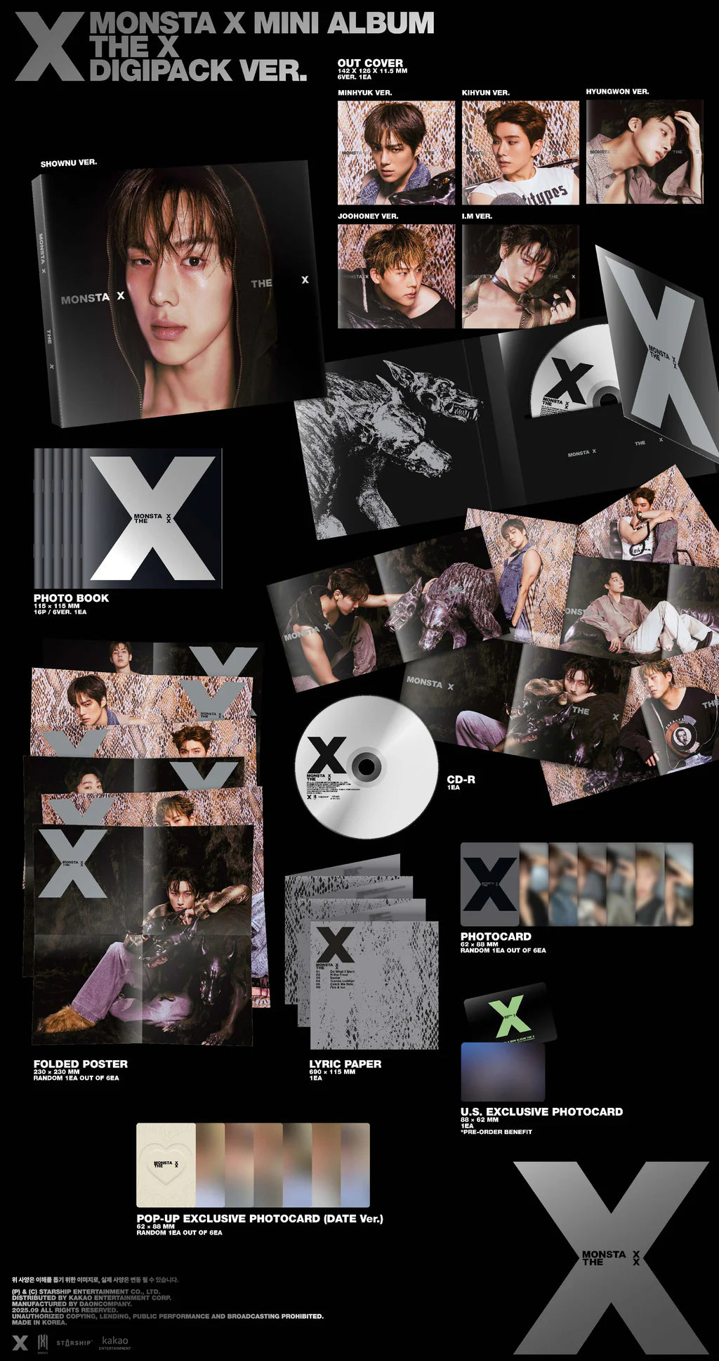MONSTA X - THE X [13th Mini Album - Digipack POP-UP Ver.]