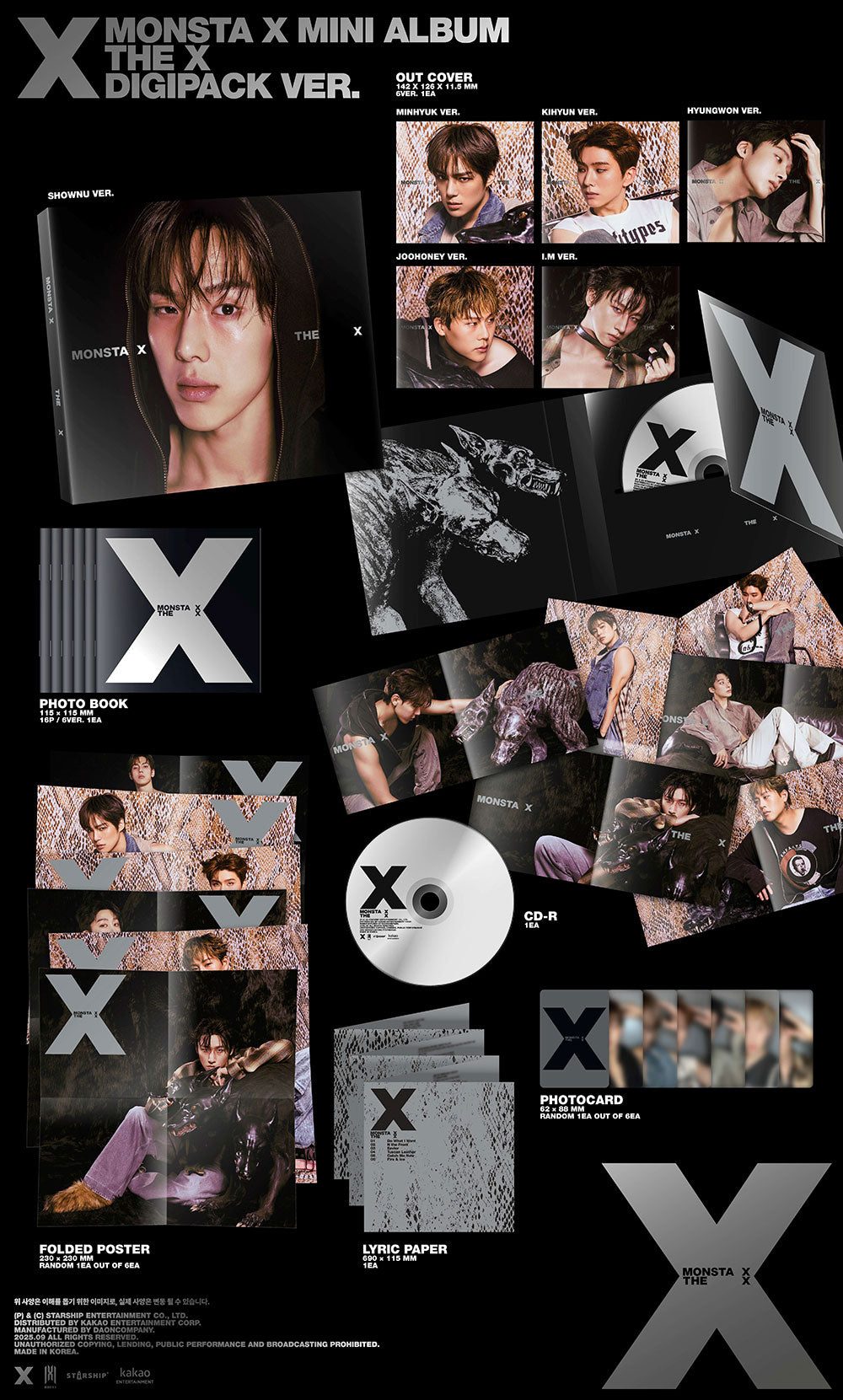 [PRE-ORDER] MONSTA X - THE X [13th Mini Album - Limited Digipack Ver.]