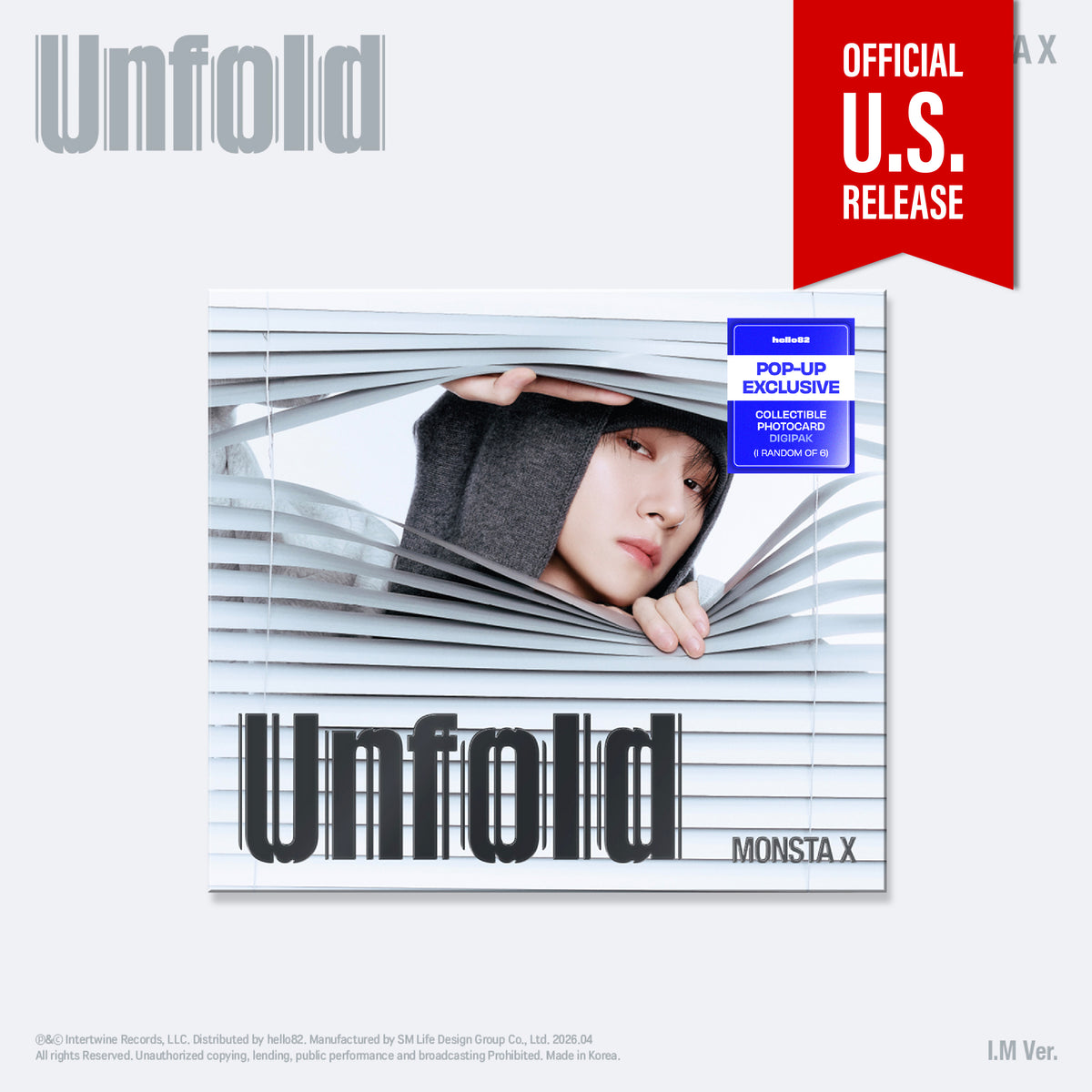 MONSTA X Unfold 3rd English Album Member Digipack POP-UP Exclusive Ver - IM Ver - Main Image