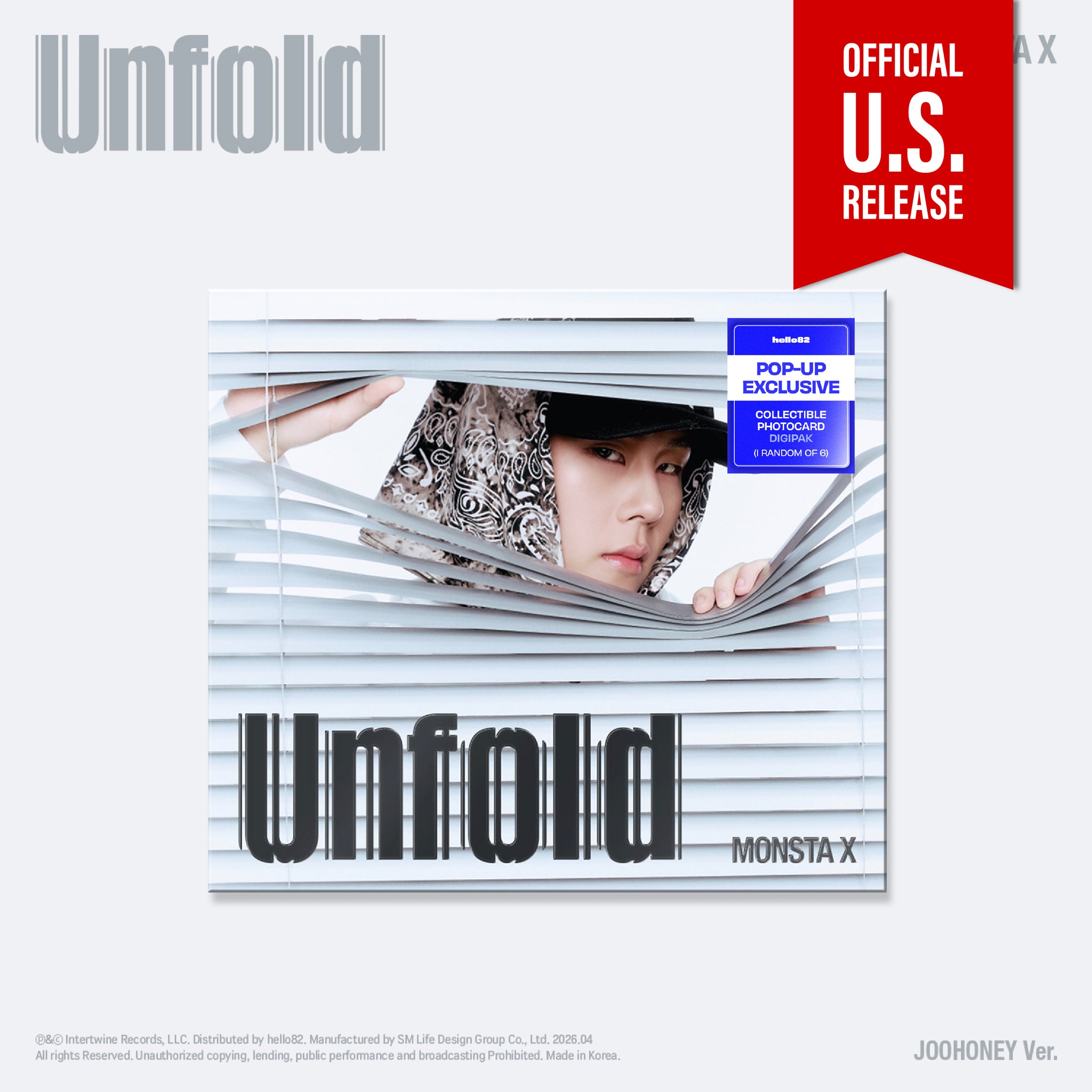 MONSTA X - Unfold [3rd English Album - Digipack POP-UP Ver.] - K PLACE