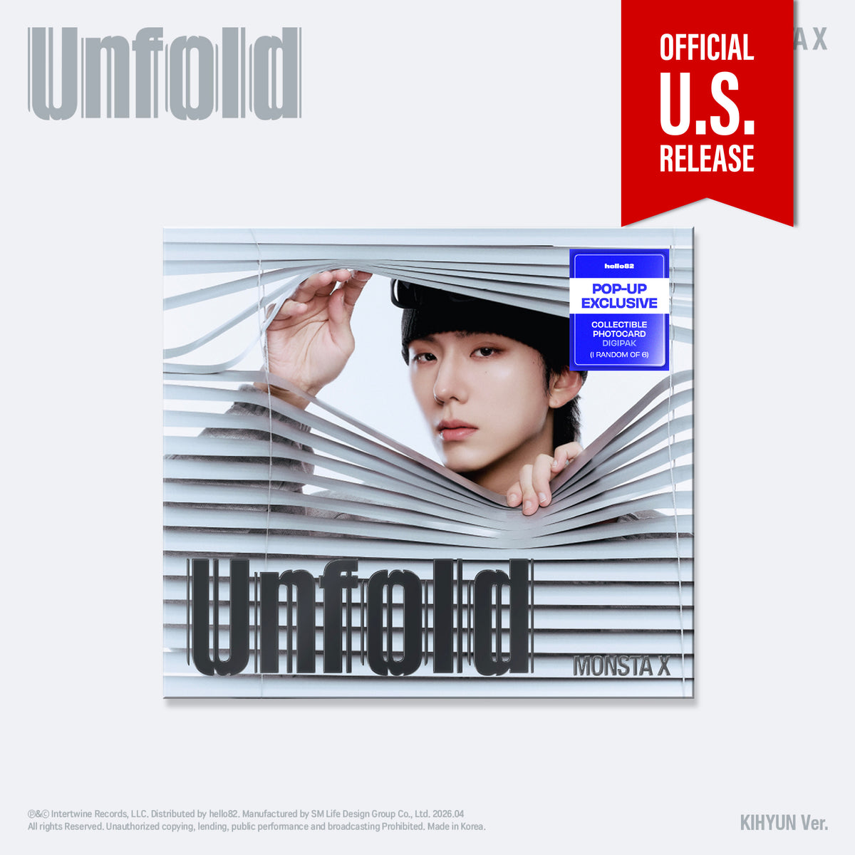 MONSTA X Unfold 3rd English Album Member Digipack POP-UP Exclusive Ver - KIHYUN Ver - Main Image
