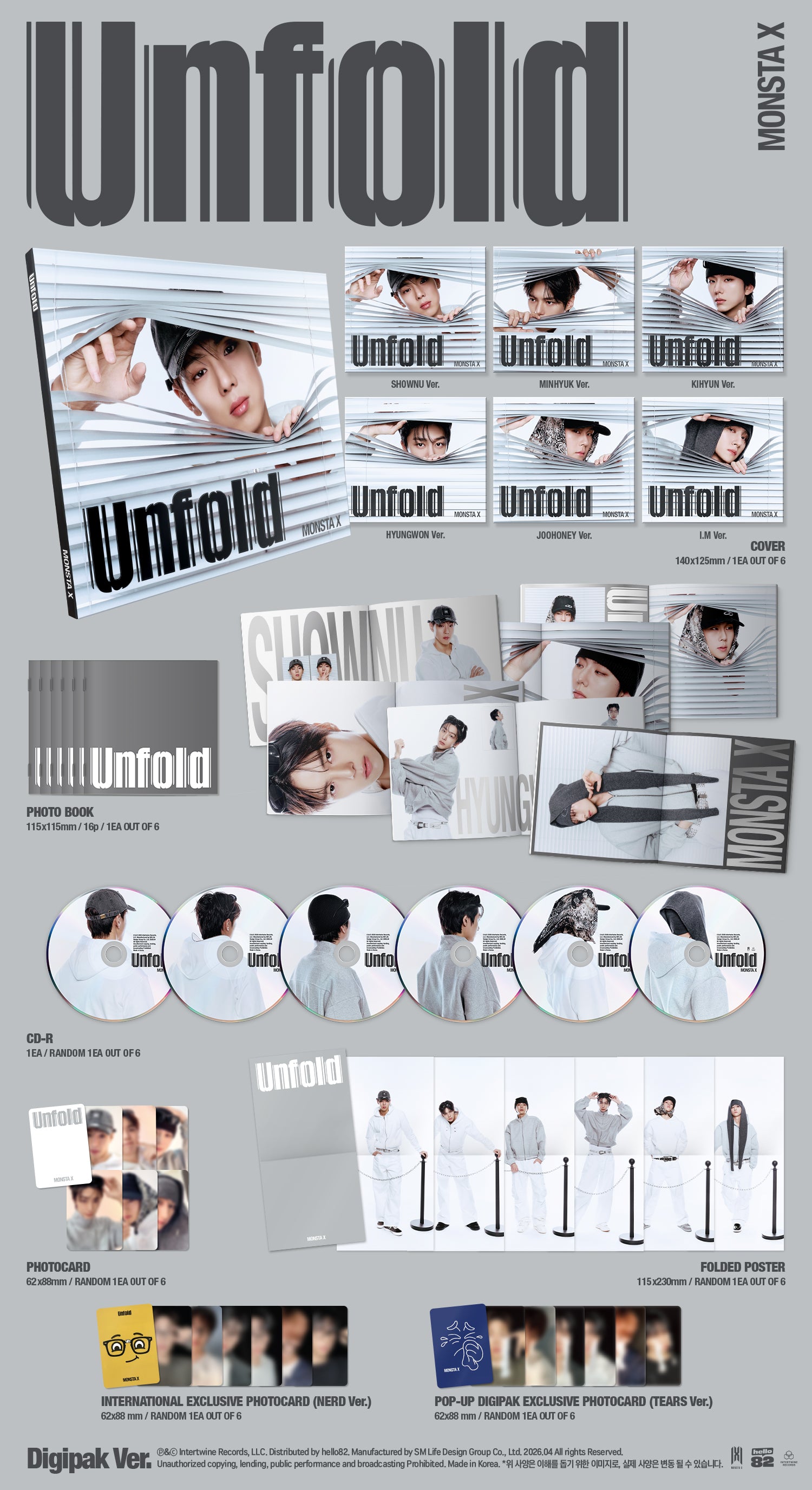 MONSTA X - Unfold [3rd English Album - Digipack POP-UP Ver.] - K PLACE