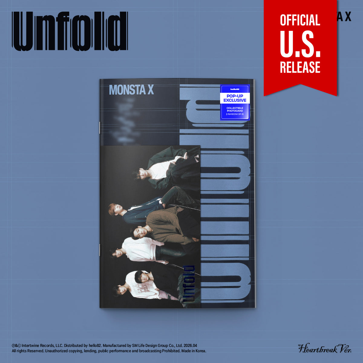 MONSTA X Unfold 3rd English Album POP-UP Exclusive Ver - Heartbreak Ver - Main Image