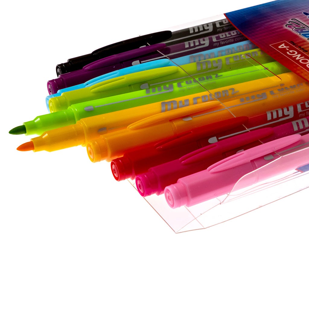 Two Color Side Marker DONG-A MyColor2 Double-Sided Markers, Broad and Fine Tips (10 Color Se ...