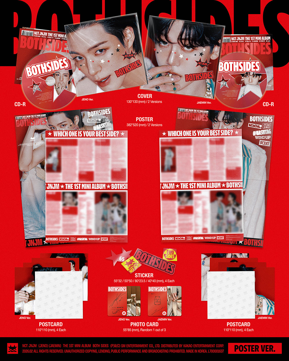 NCT JNJM - BOTH SIDES [1st Mini Album - Poster Ver.] - K PLACE