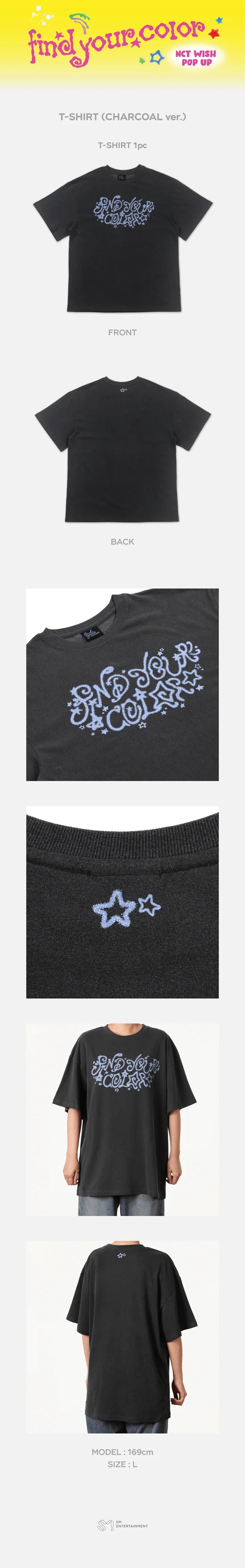 [PRE-ORDER] NCT WISH - T-Shirt (Charcoal Ver.) [FIND YOUR COLOR POP-UP MD]