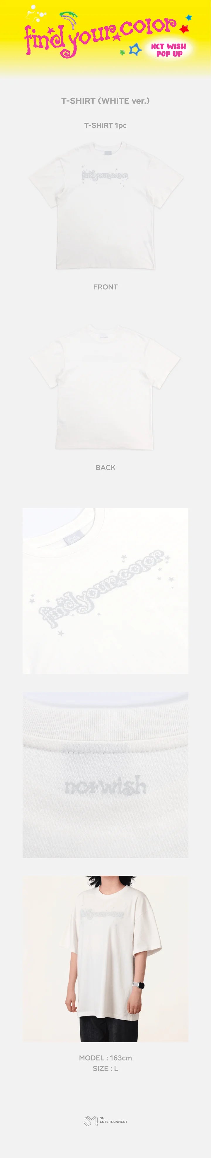 [PRE-ORDER] NCT WISH - T-Shirt (White Ver.) [FIND YOUR COLOR POP-UP MD]