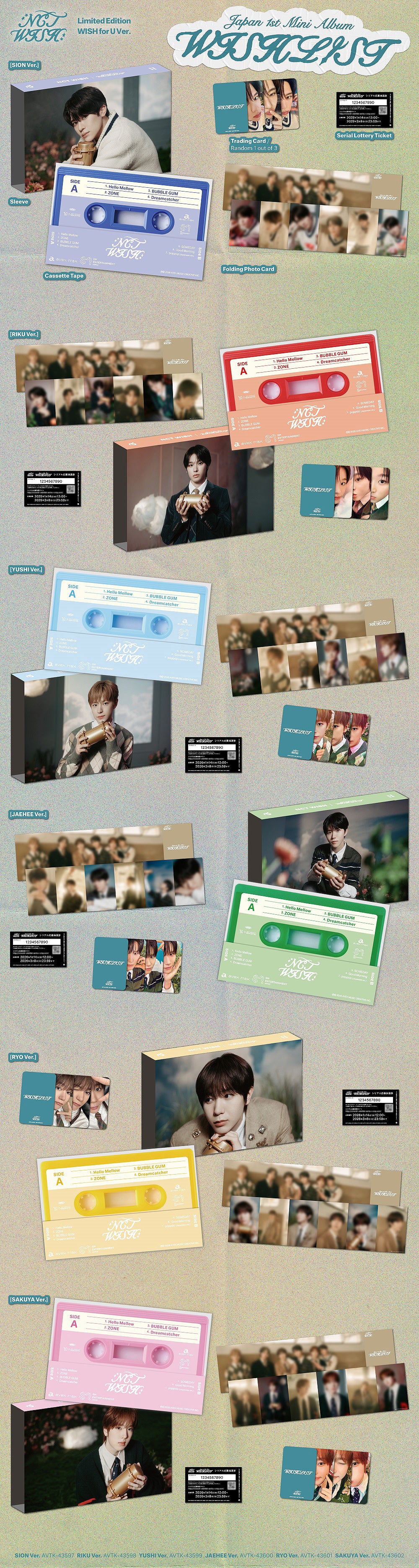 NCT WISH - Wishlist [1st JP Mini Album - Limited Edition Cassette Tape Ver.]