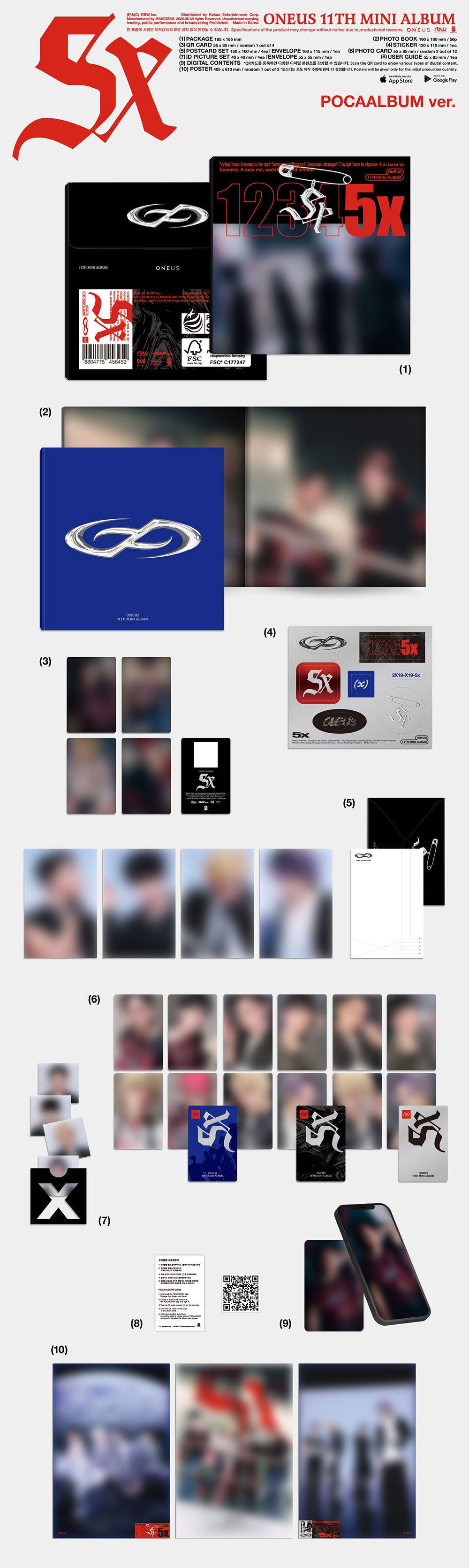 ONEUS - 5x [11th Mini Album - POCA Ver.]