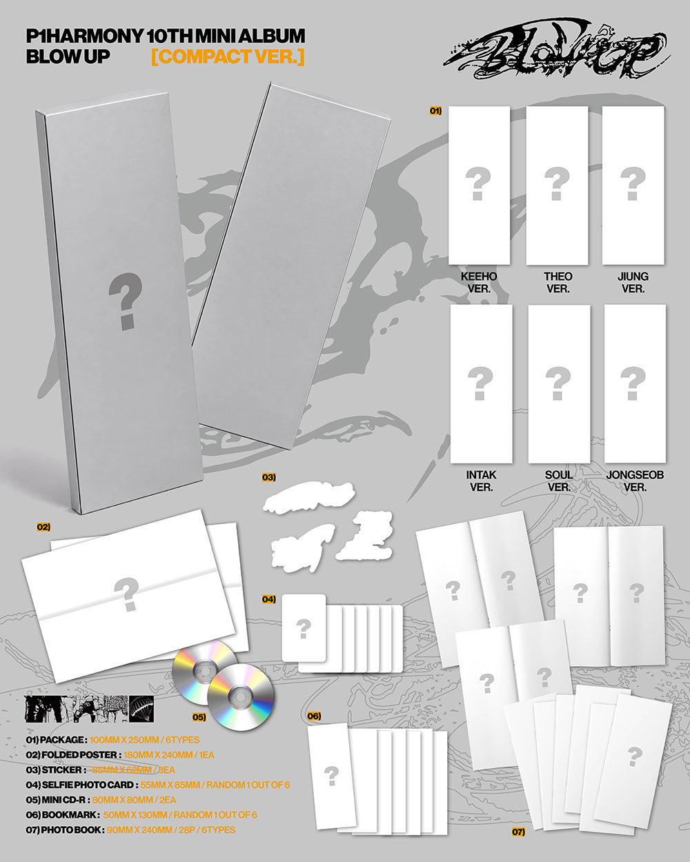[PRE-ORDER] P1Harmony - BLOW UP [10th Mini Album - Compact Ver.] gallery image 1