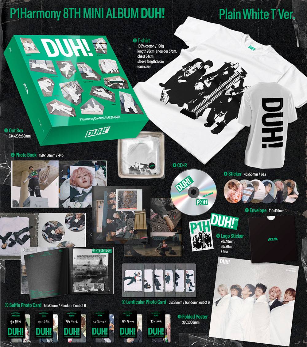 [PRE-ORDER] P1Harmony - DUH! [8th Mini Album - Plain White T Ver.]