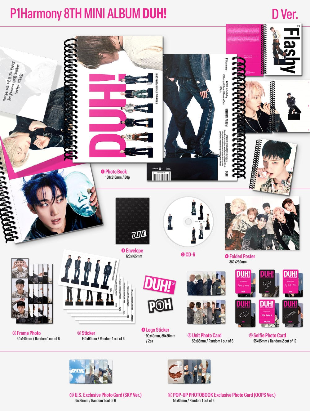 P1Harmony - DUH! [8th Mini Album - POP-UP Exclusive Ver.] gallery image 1