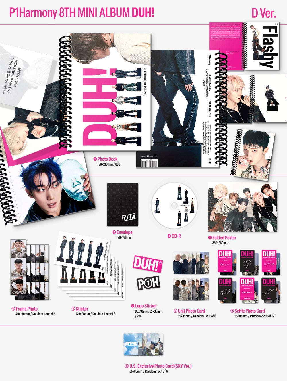P1Harmony - DUH! [8th Mini Album - Signed U.S. Exclusive Ver