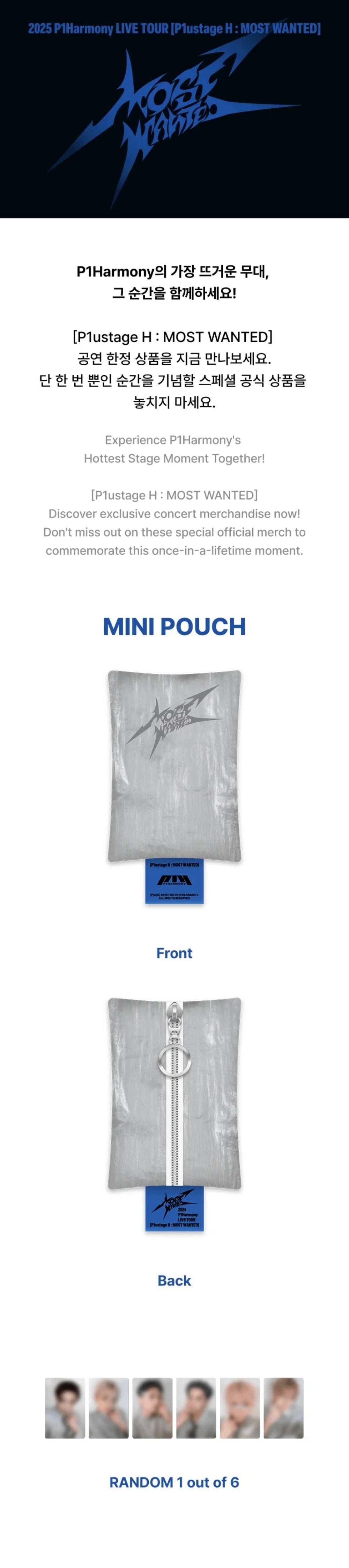 P1Harmony - Mini Pouch ['P1USTAGE H : MOST WANTED' Official