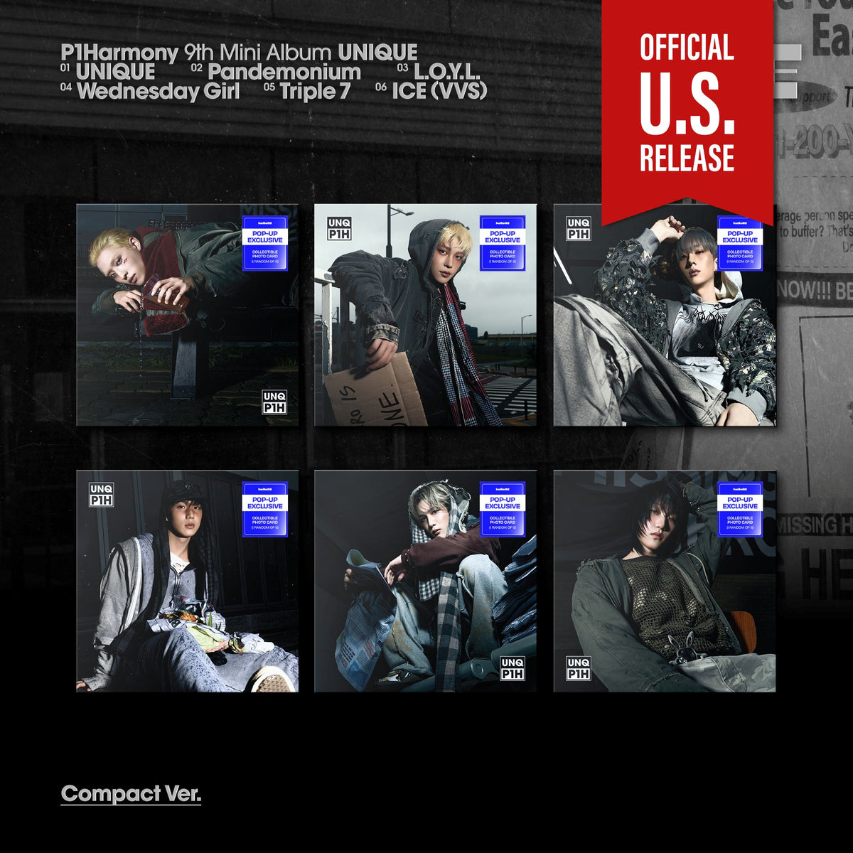 P1HARMONY UNIQUE 9th Mini Album Member Compact POP-UP Exclusive Ver - Main Image