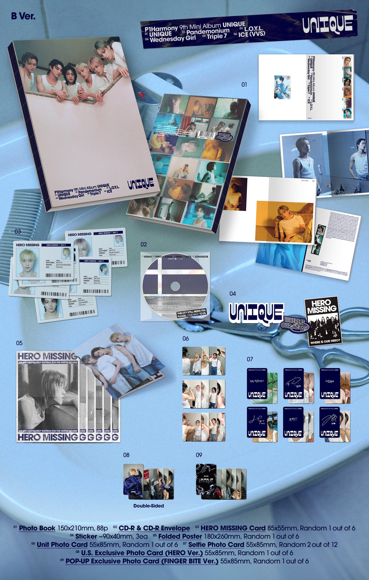 P1Harmony - UNIQUE [9th Mini Album - POP-UP Exclusive Ver.] gallery image 2