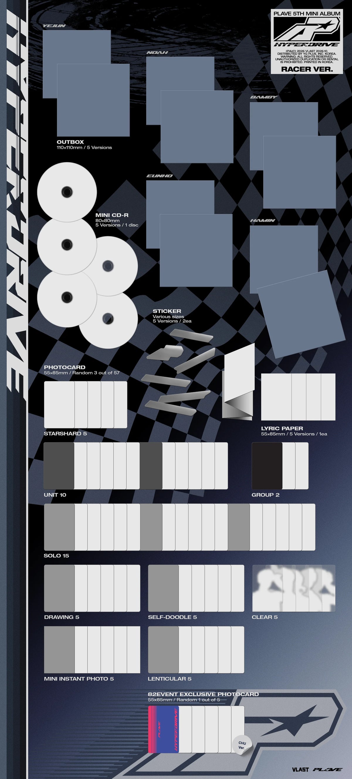 [PRE-ORDER] PLAVE - HYPERDRIVE [5th Mini Album - Racer 82EVENT Exclusive Ver.] gallery image 1