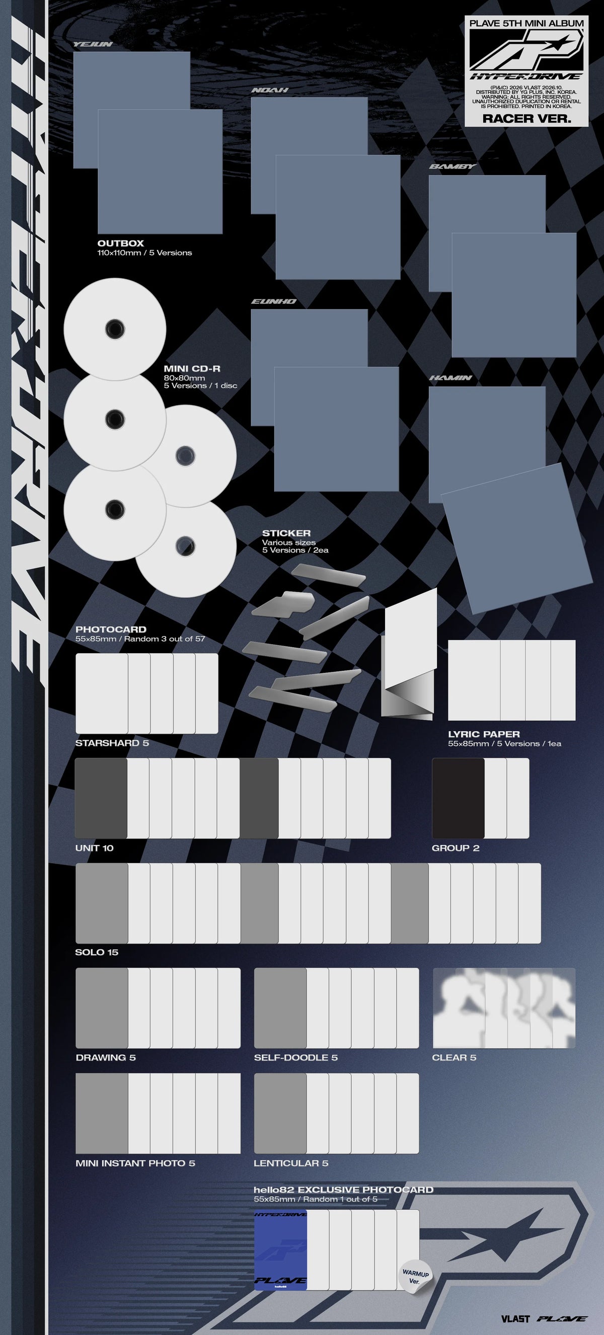 [PRE-ORDER] PLAVE - HYPERDRIVE [5th Mini Album - Racer hello82 Exclusive Ver.] gallery image 1