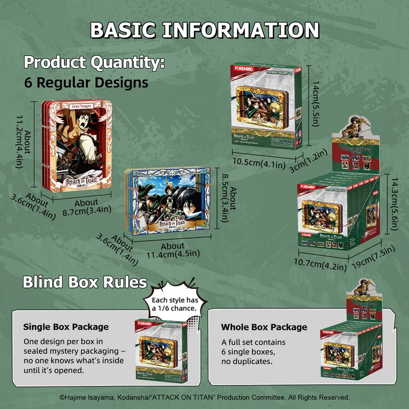 PUREMIND x ATTACK ON TITAN - Wooden Gallery Blind Box gallery image 1