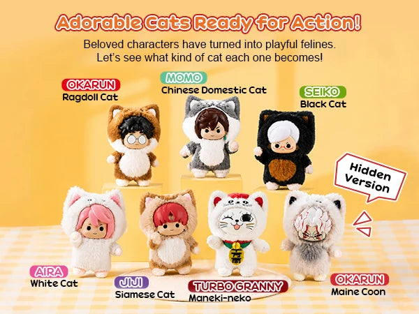 PUREMIND x DAN DA DAN - Meow Mission Vinyl Plush Blind Box gallery image 9